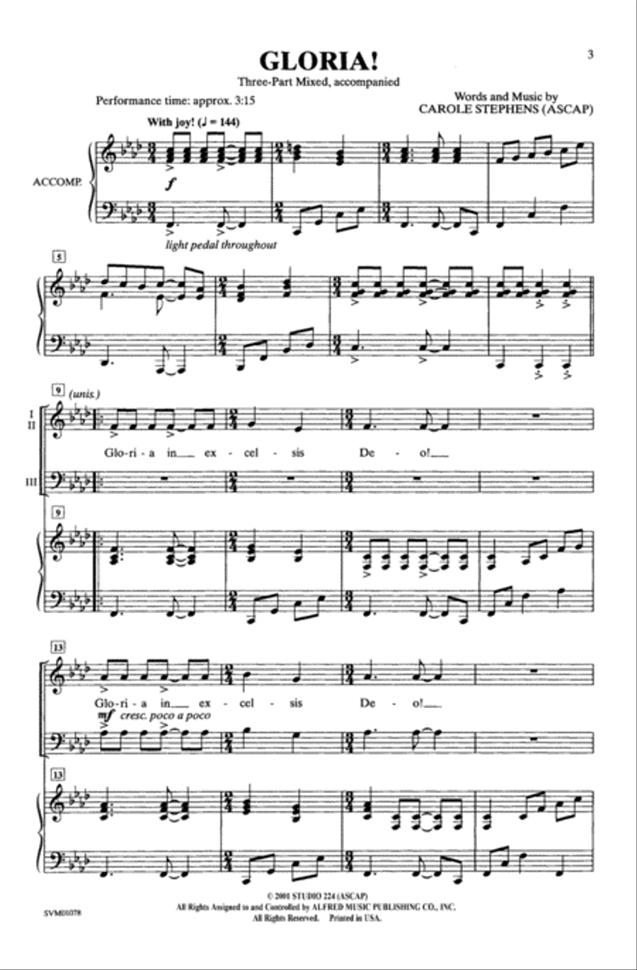 Gloria! Choir scores gallery preview page 1