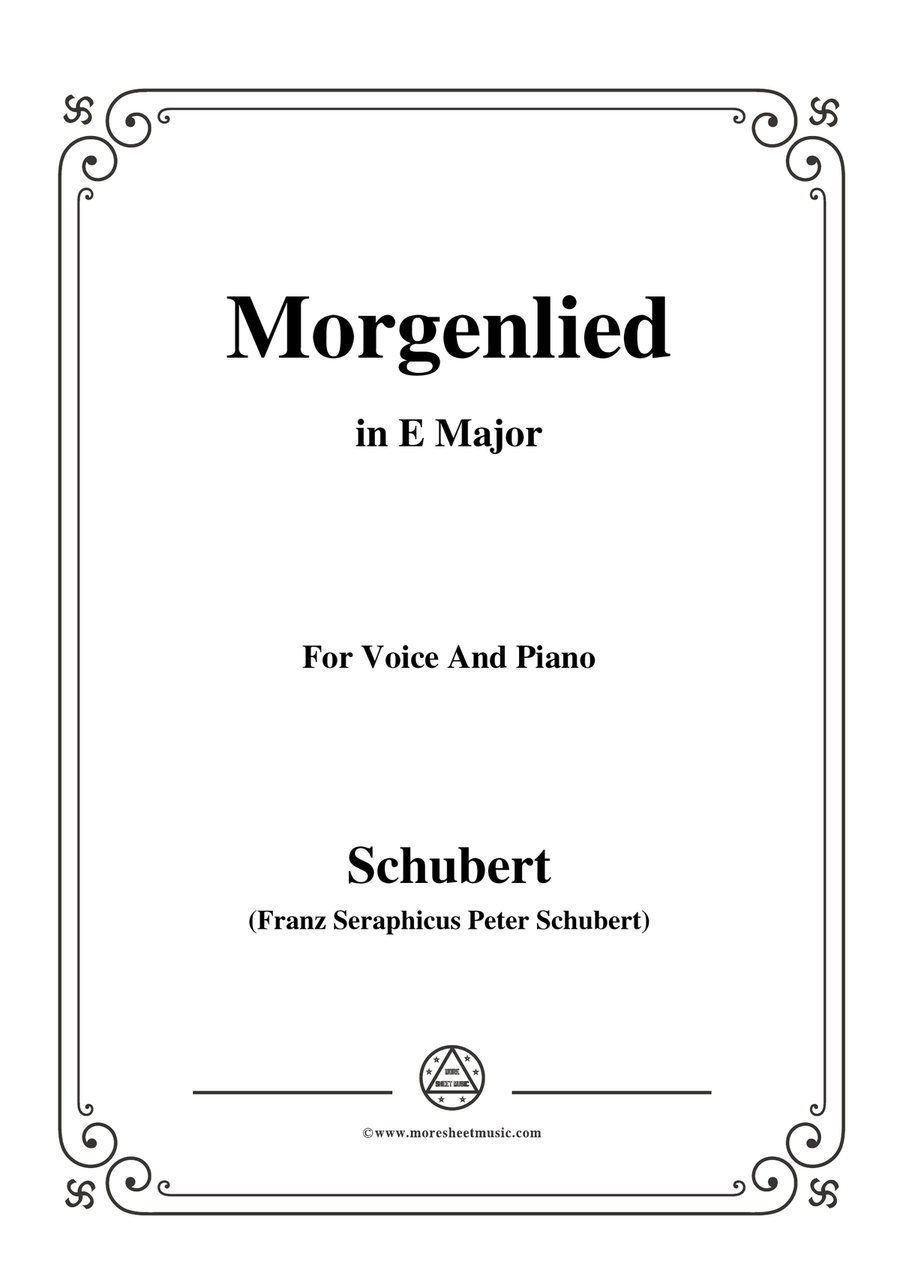 Schubert-Morgenlied,in E Major,for Voice and Piano