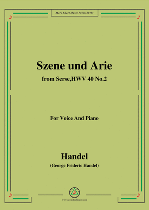 Book cover for Handel-Szene und arie,from Serse,HWV 40,No.2,for Voice&Piano