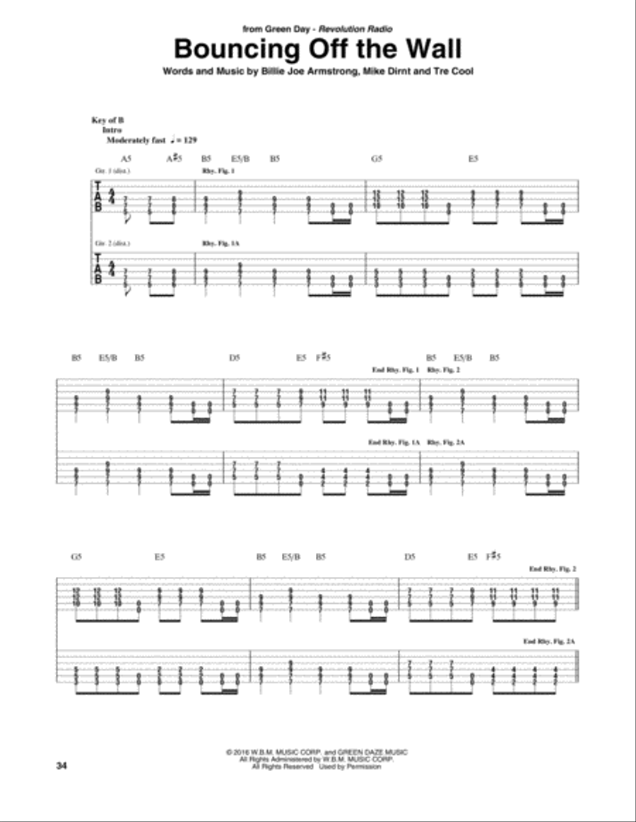 Bouncing Off The Wall Electric Guitar scores gallery preview page 1