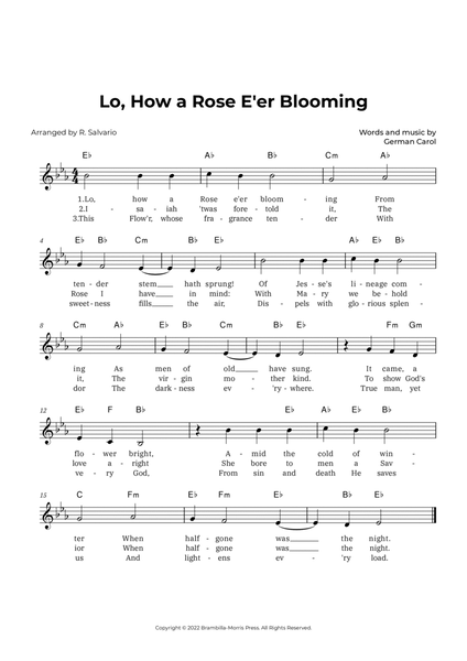 Lo, How a Rose E'er Blooming (Key of E-Flat Major) image number null