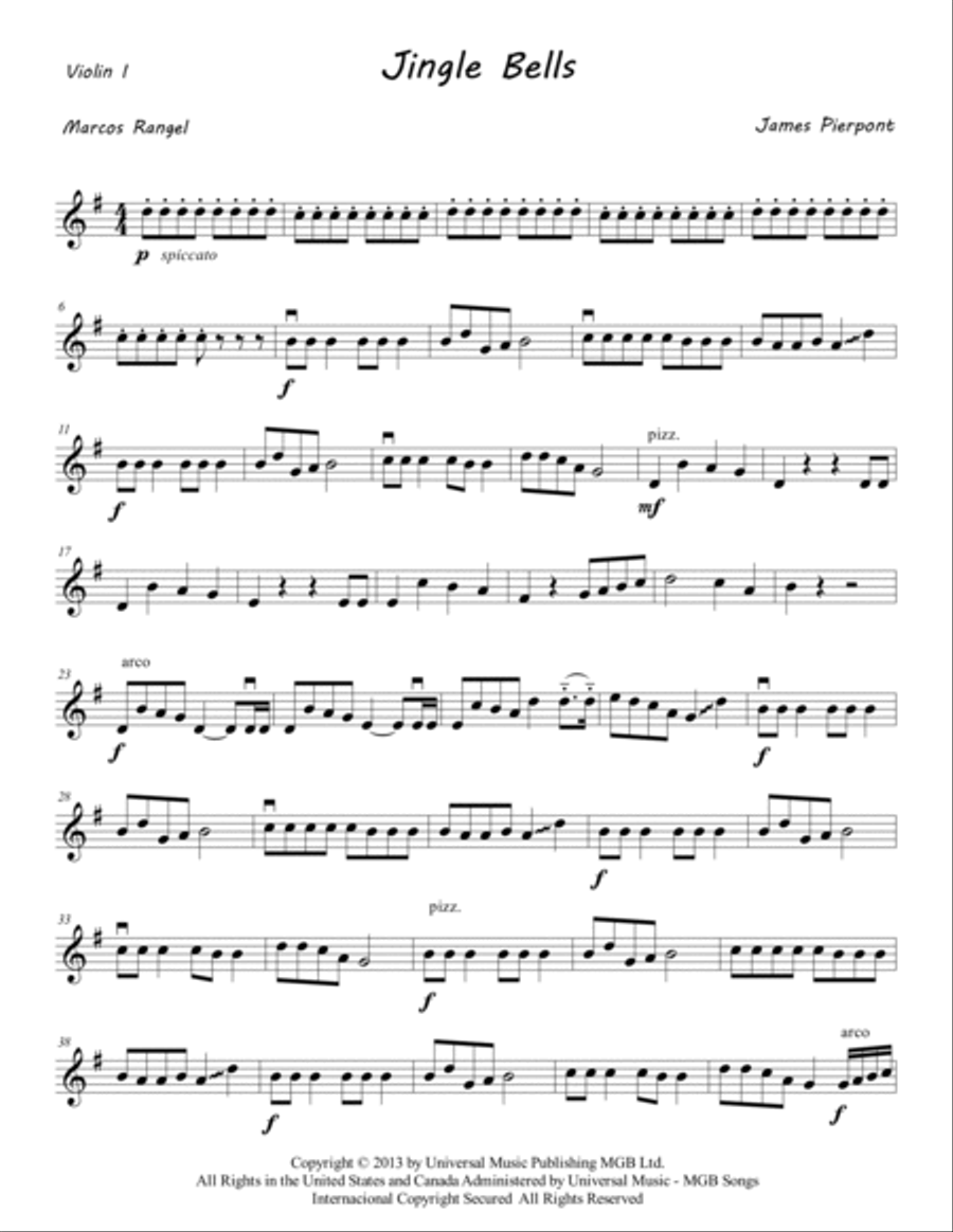 Jingle Bells String Orchestra scores gallery preview page 6