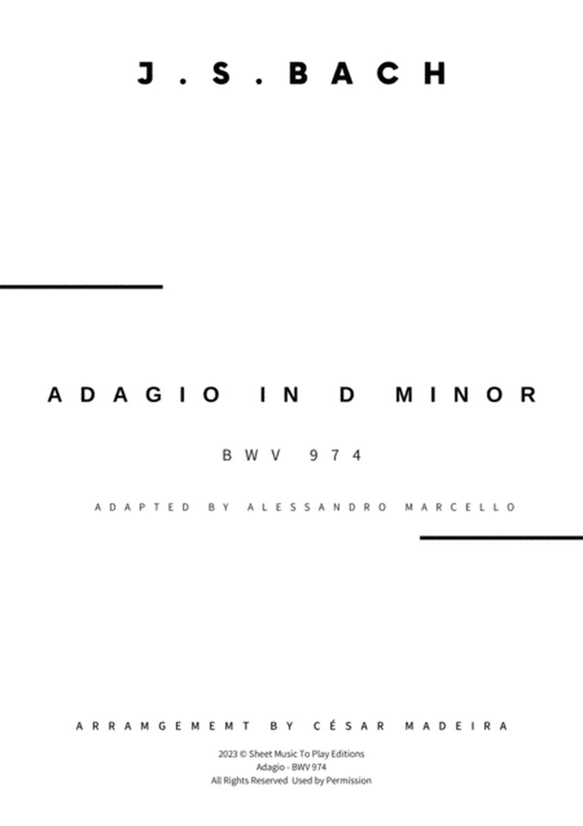 Adagio (BWV 974) - Oboe and Piano (Full Score and Parts) image number null