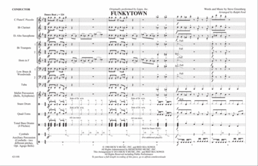 Funkytown: Score Marching Band scores gallery preview page 1