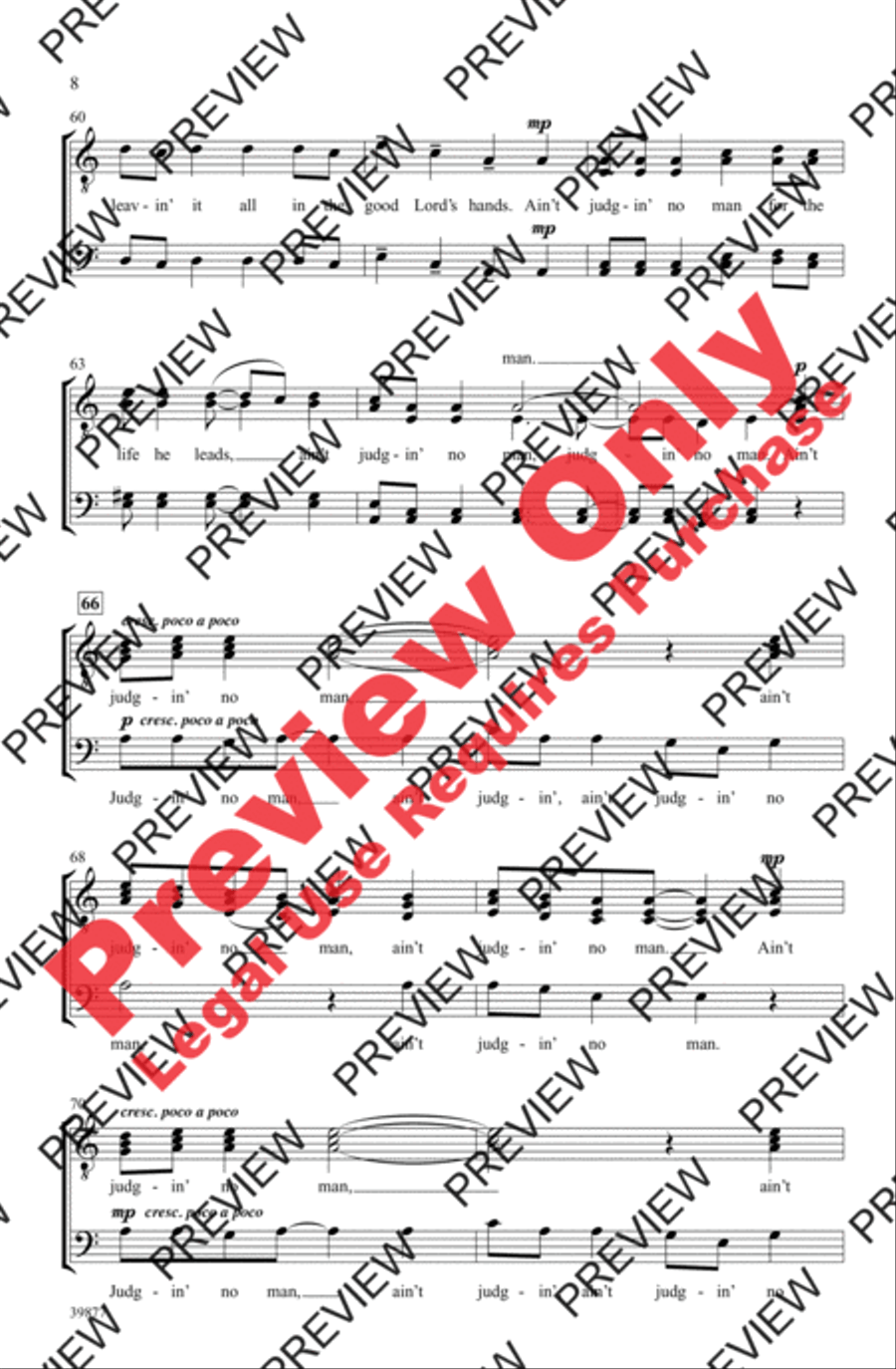 Ain't Judgin' No Man Men's Choir scores gallery preview page 7