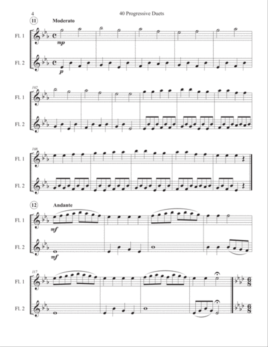 40 Progressive Flute Duets Flute Duet scores gallery preview page 4