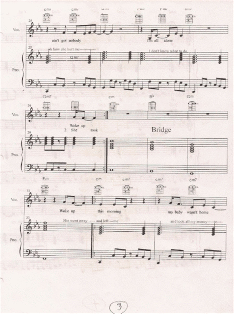 My Baby Wasn't Home Piano, Vocal, Guitar scores gallery preview page 3