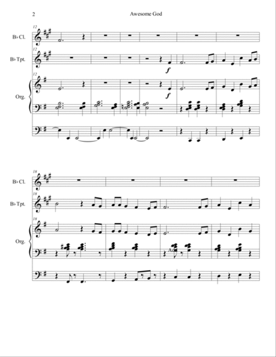 Awesome God Small Ensemble scores gallery preview page 2