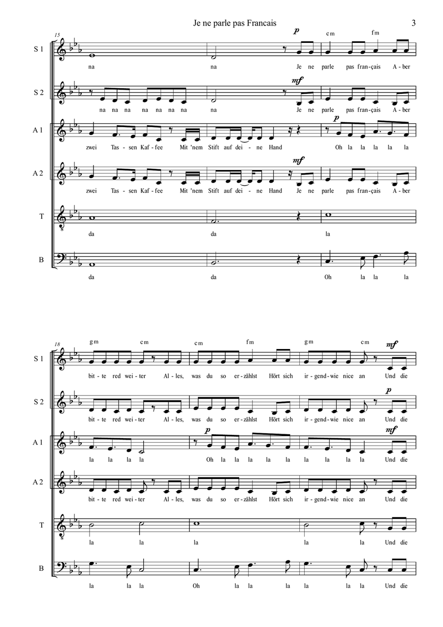 Je Ne Parle Pas Francais Divisi scores gallery preview page 3