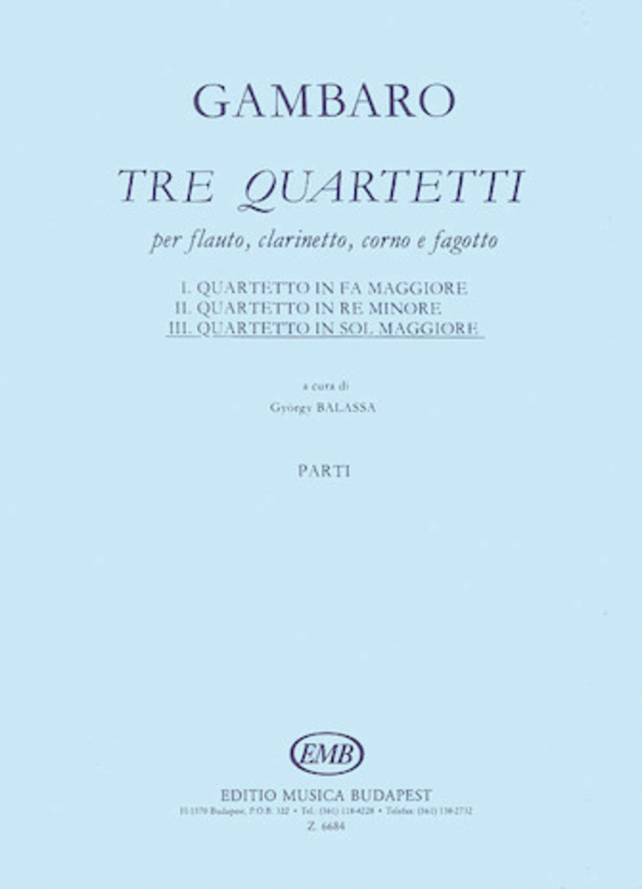 Quartet in G for Flute, Clarinet, Horn, Bassoon Woodwind Quartet scores gallery preview page 1