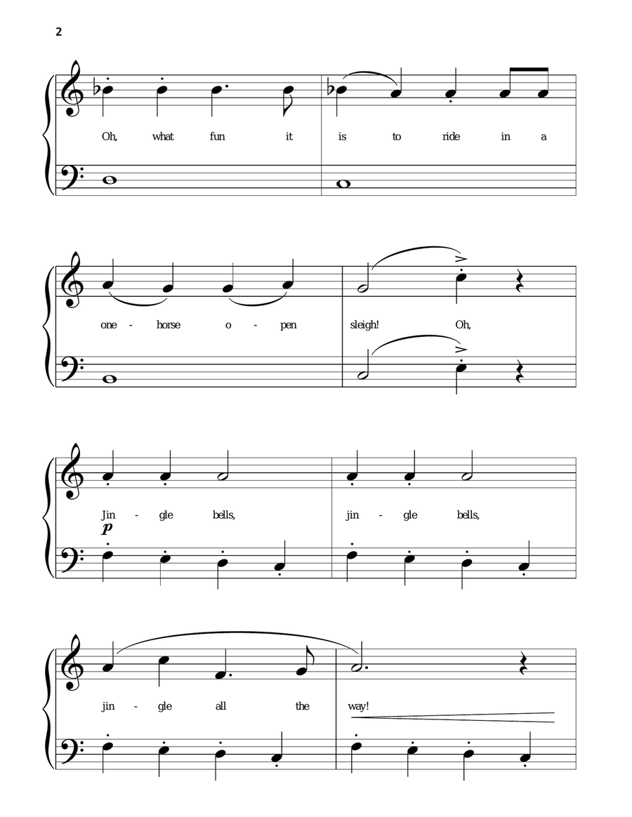 Jingle Bells (arr. Phillip Keveren) Piano Solo scores gallery preview page 2