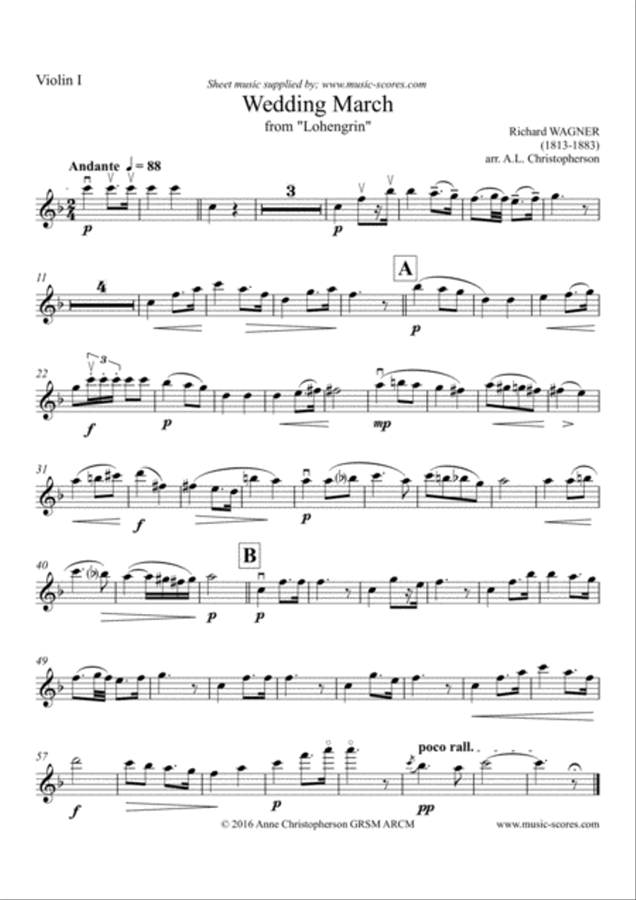 Wedding March from Lohengrin - 4 Violins Violin Solo scores gallery preview page 4
