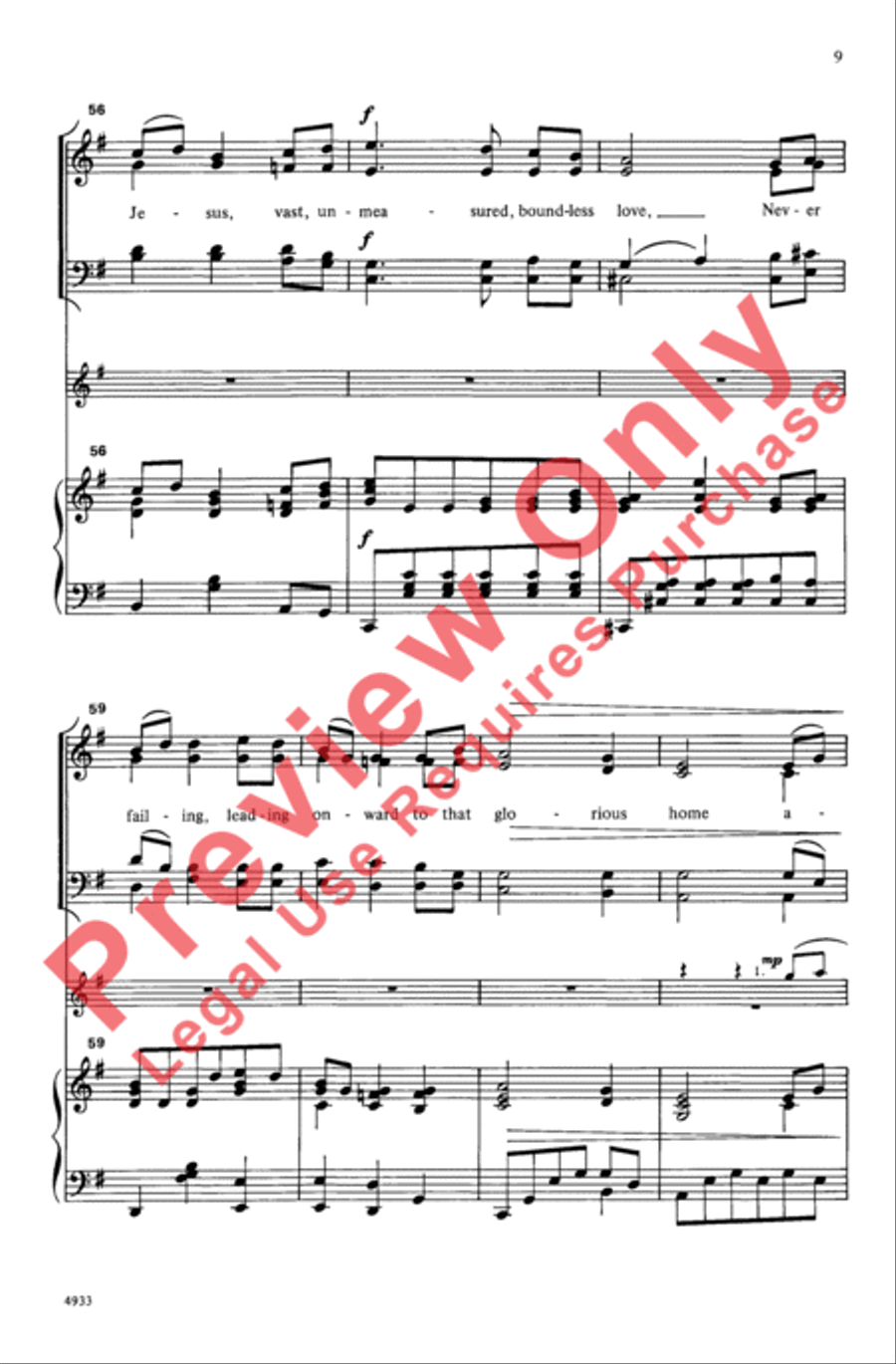 O the Deep Love of Jesus O the Deep Love of Jesus 4-Part scores gallery preview page 9