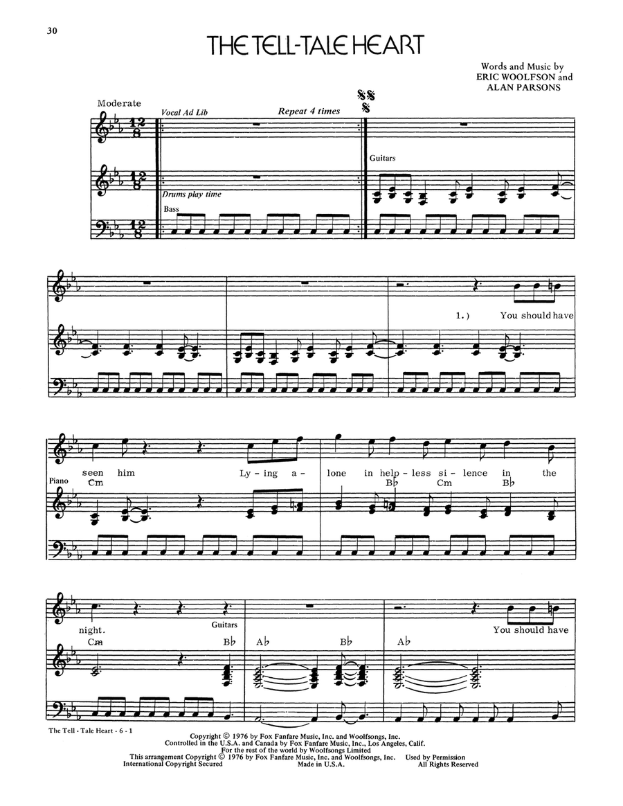 The Tell-Tale Heart Voice scores gallery preview page 1