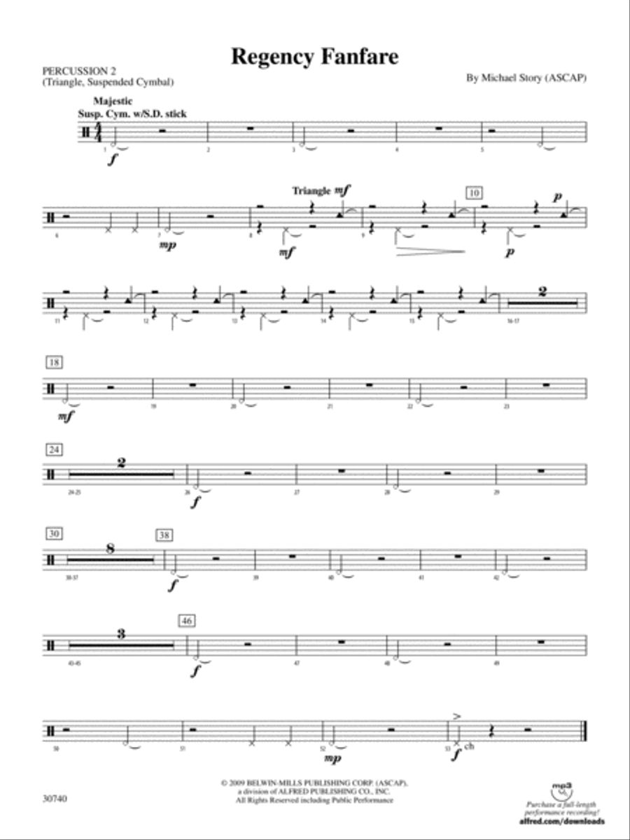 Regency Fanfare: 2nd Percussion Concert Band scores gallery preview page 1