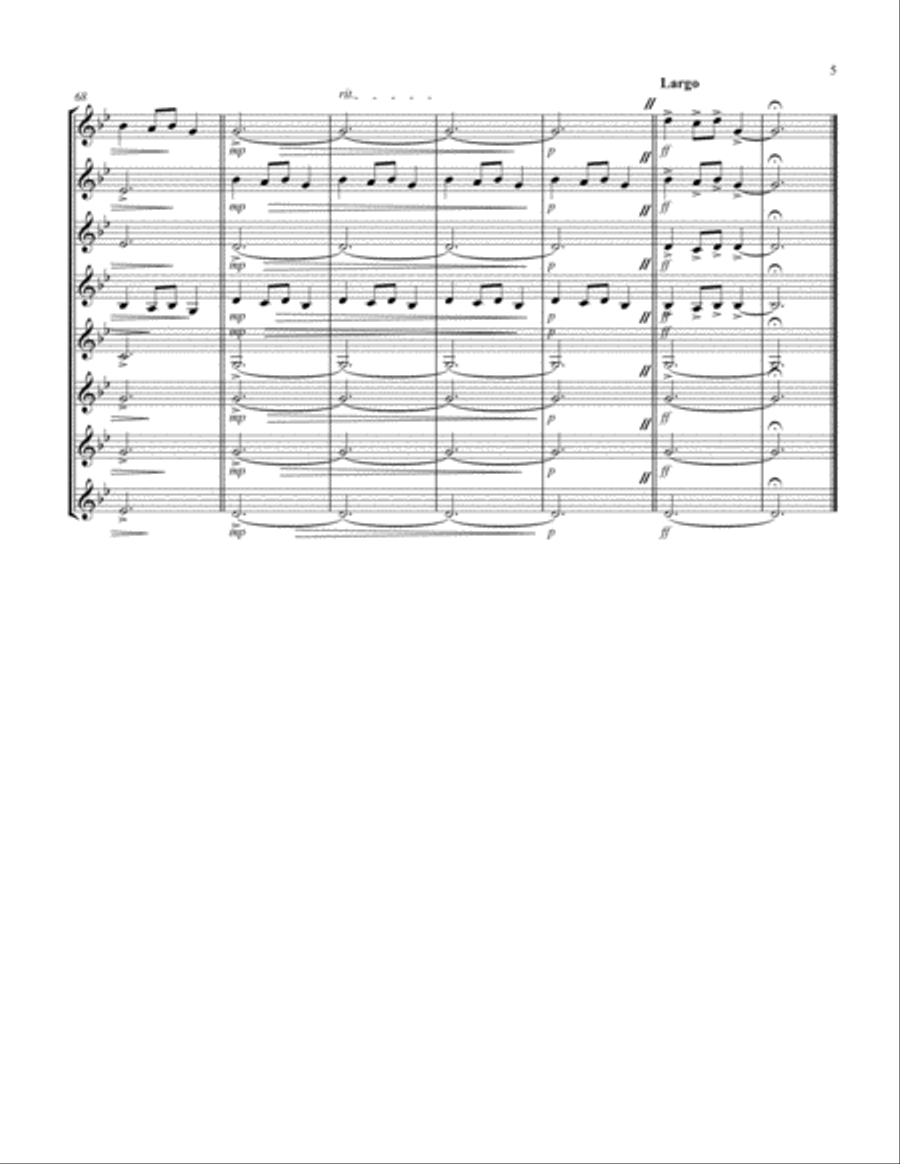 Carol of the Bells (F min) (Trumpet Octet) Brass Ensemble scores gallery preview page 5