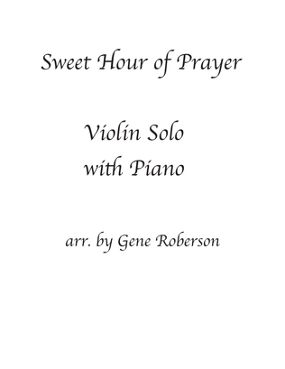 Sweet Hour of Prayer Violin Solo