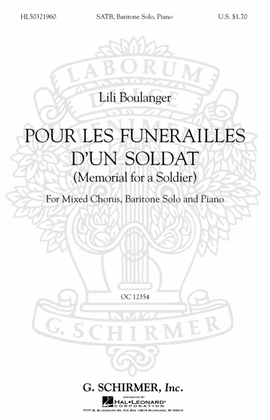 Book cover for Pour Les Funerailles D'Un Soldat (Memorial for a Soldier – SATB with Baritone Solo, Piano)
