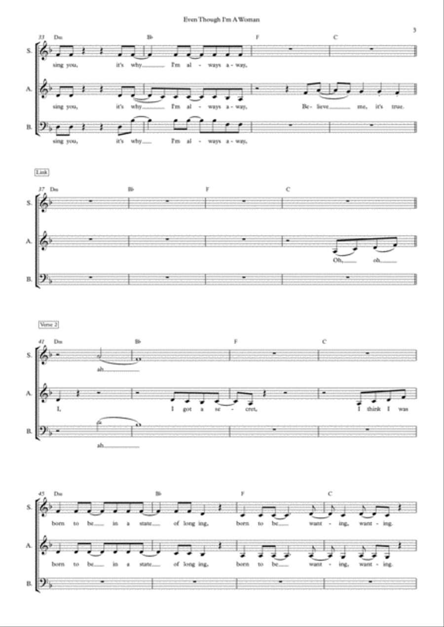 Even Though I'm A Woman 3-Part scores gallery preview page 3