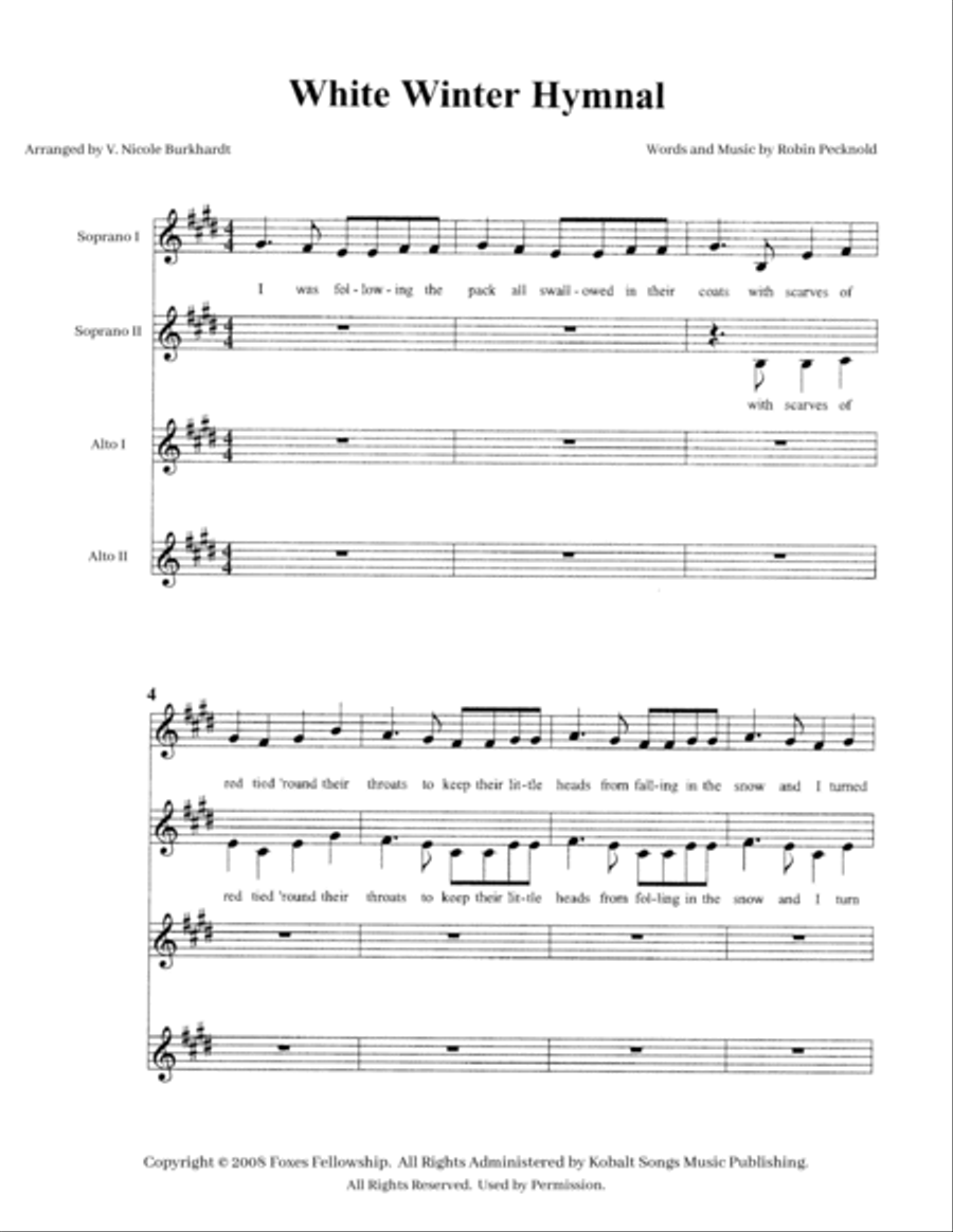 White Winter Hymnal SSAA scores gallery preview page 2