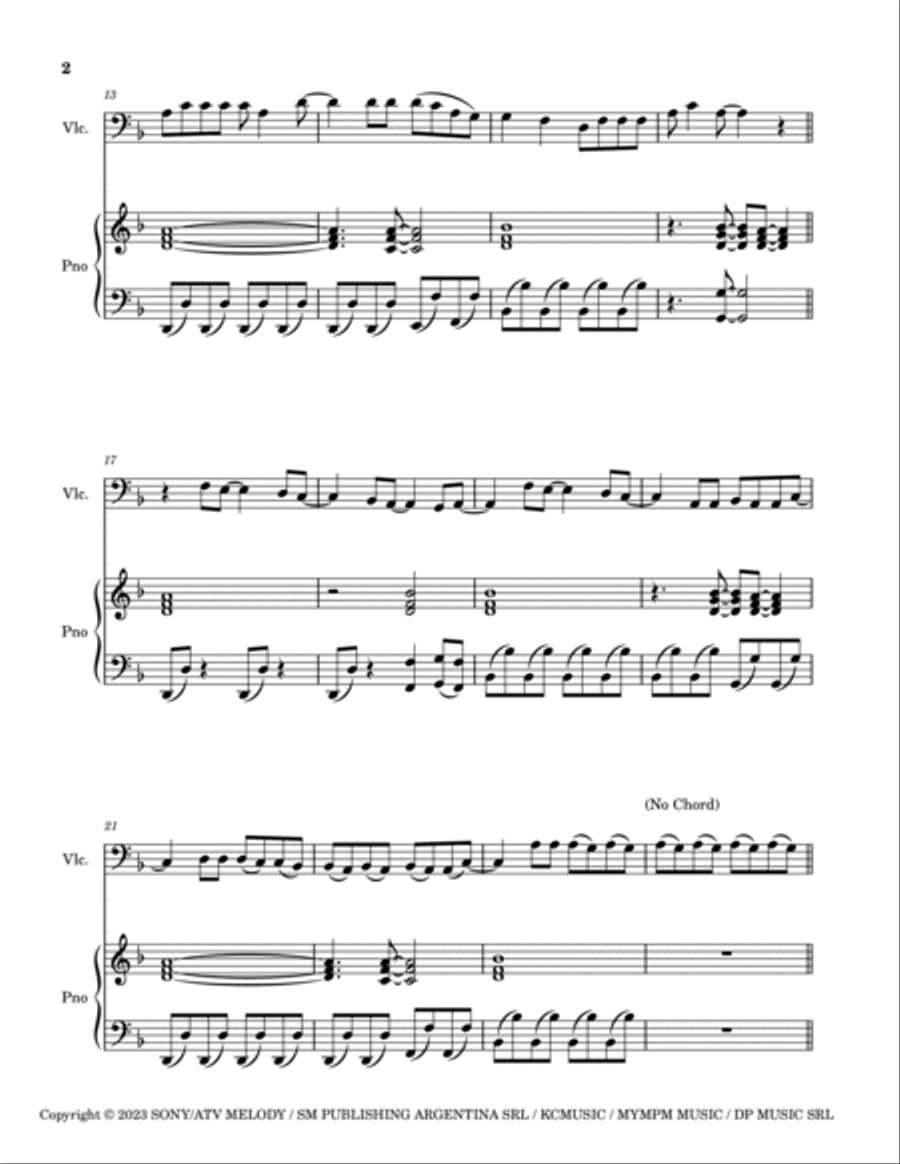 Shakira: Bzrp Music Sessions Vol. 53 Piano scores gallery preview page 2