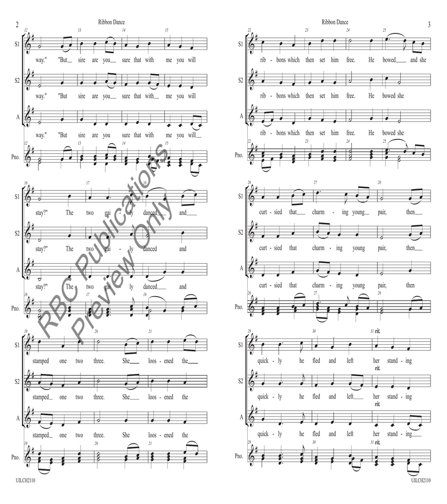 Ribbon Dance (SSA) Ribbon Dance (SSA) SSA scores gallery preview page 3