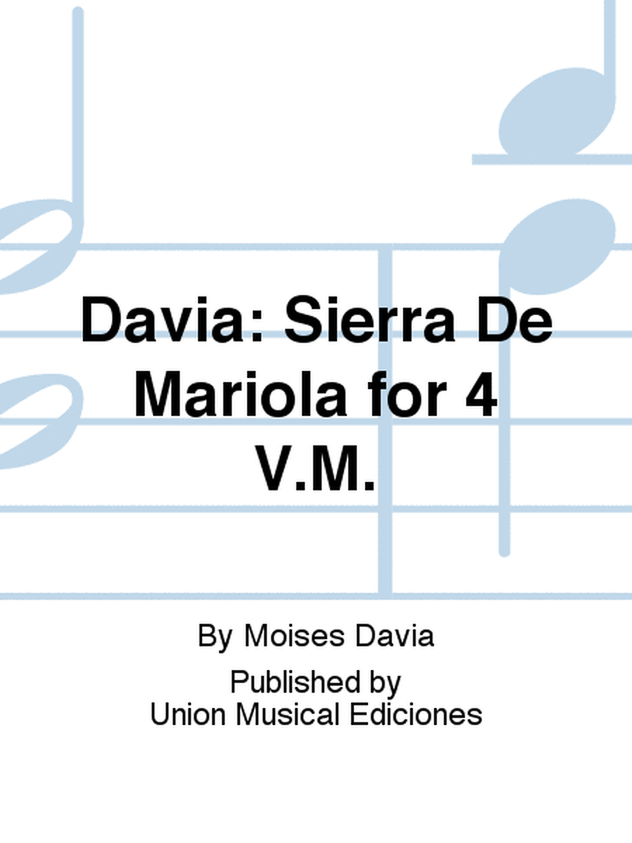 Davia: Sierra De Mariola for 4 V.M.
