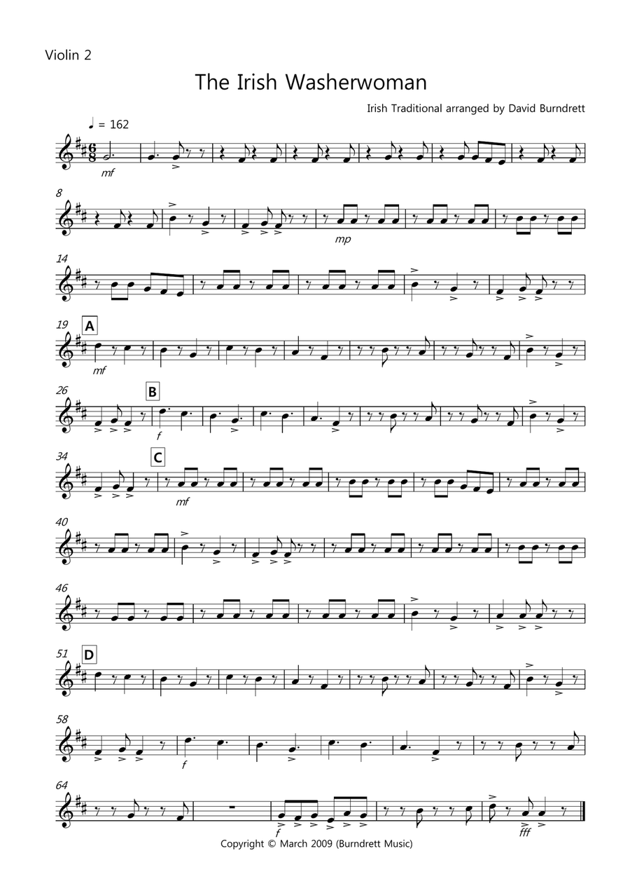 The Irish Washerwoman for Violin Quartet Violin Solo scores gallery preview page 6