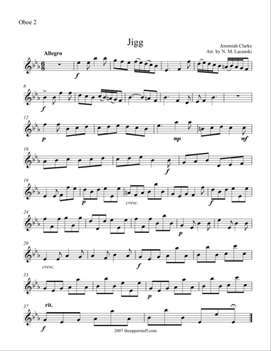 Jigg Jigg Oboe Solo scores gallery preview page 1