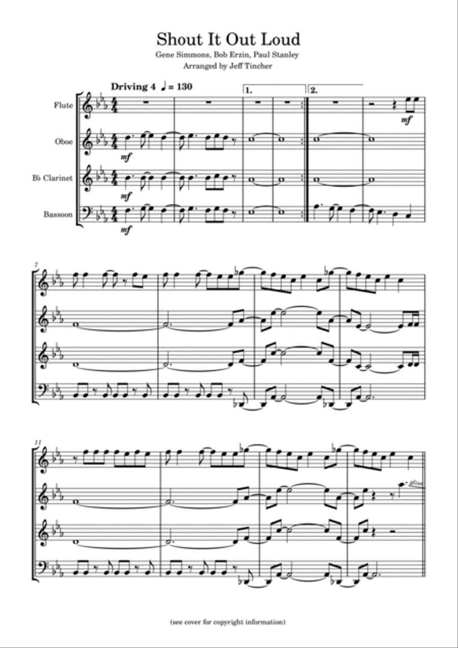 Shout It Out Loud Woodwind Quartet scores gallery preview page 2