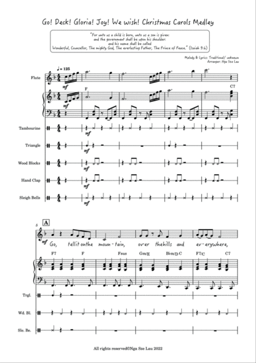 Go! Deck! Gloria! Joy! We wish! Christmas Carols Medley Sacred scores gallery preview page 2