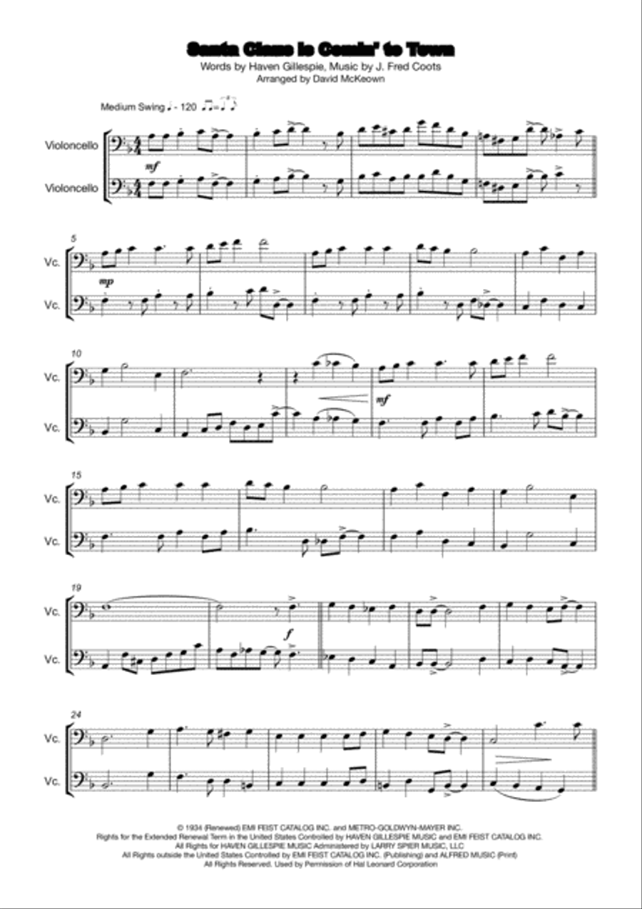 Santa Claus Is Comin' To Town String Duet scores gallery preview page 2