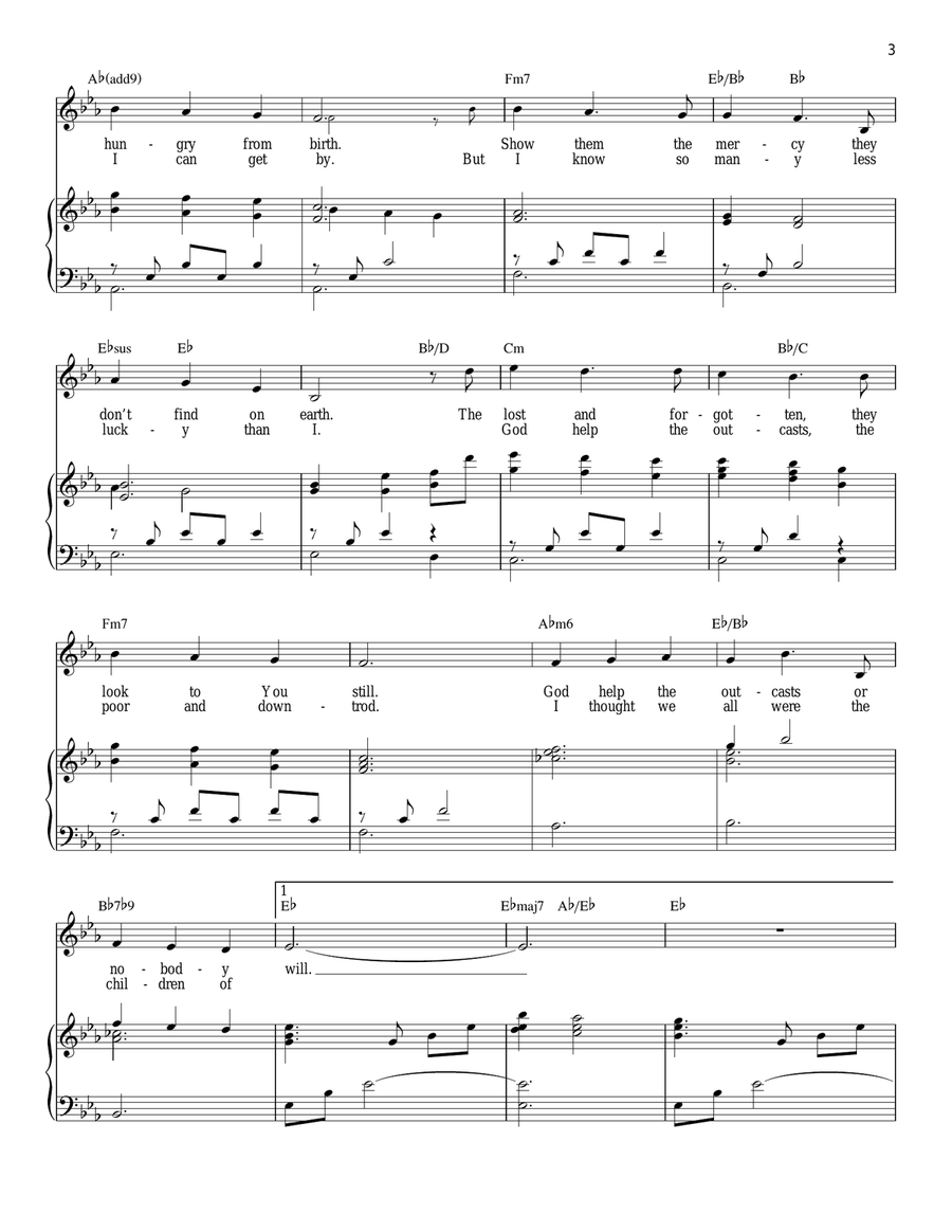 God Help The Outcasts (from The Hunchback Of Notre Dame) Piano, Vocal scores gallery preview page 3