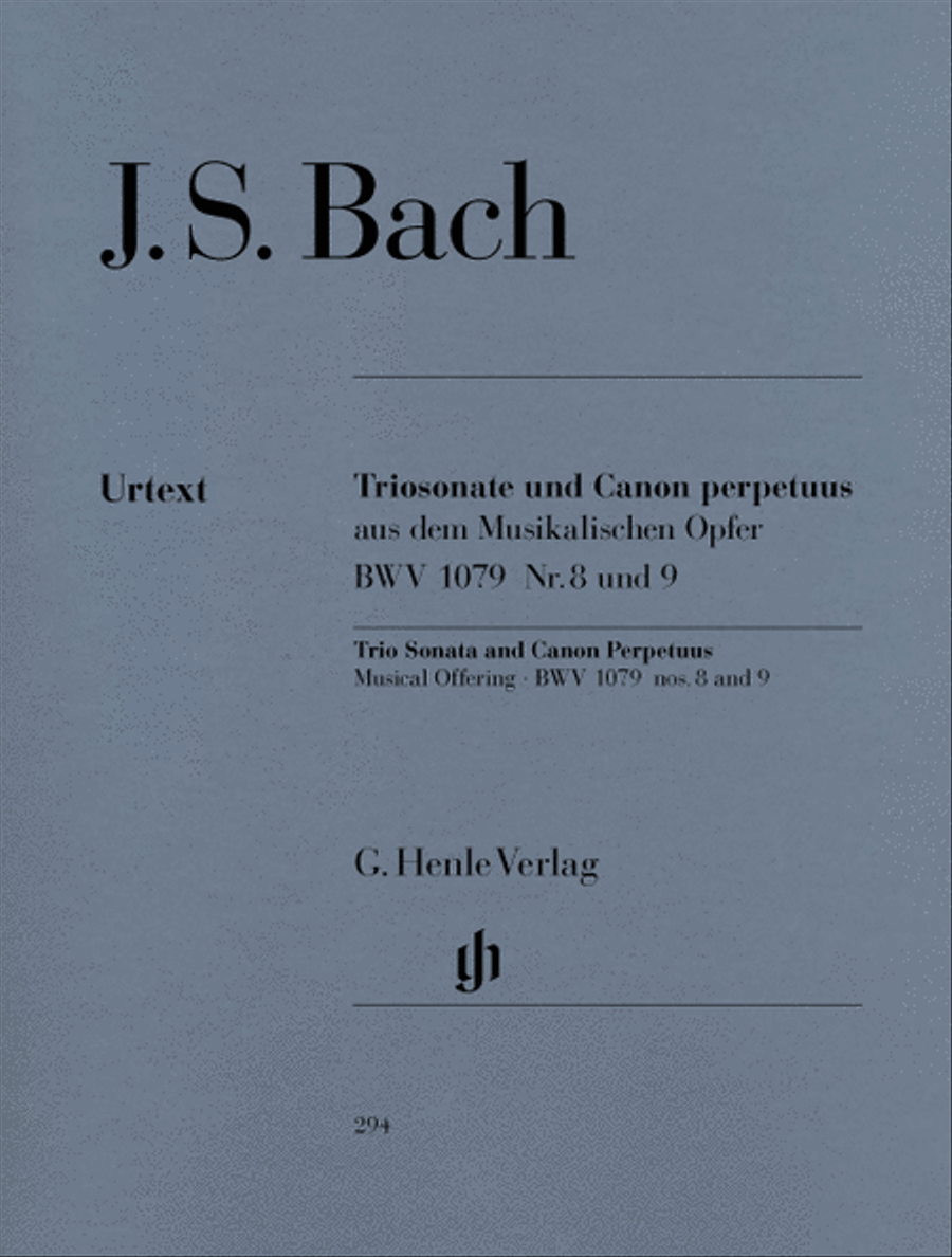 Trio Sonata and Canon Perpetuus from the musical offering fur Flute, Violin and Basso Continuo BWV 1079 Nr. 8 und 9 Flute scores gallery preview page 1