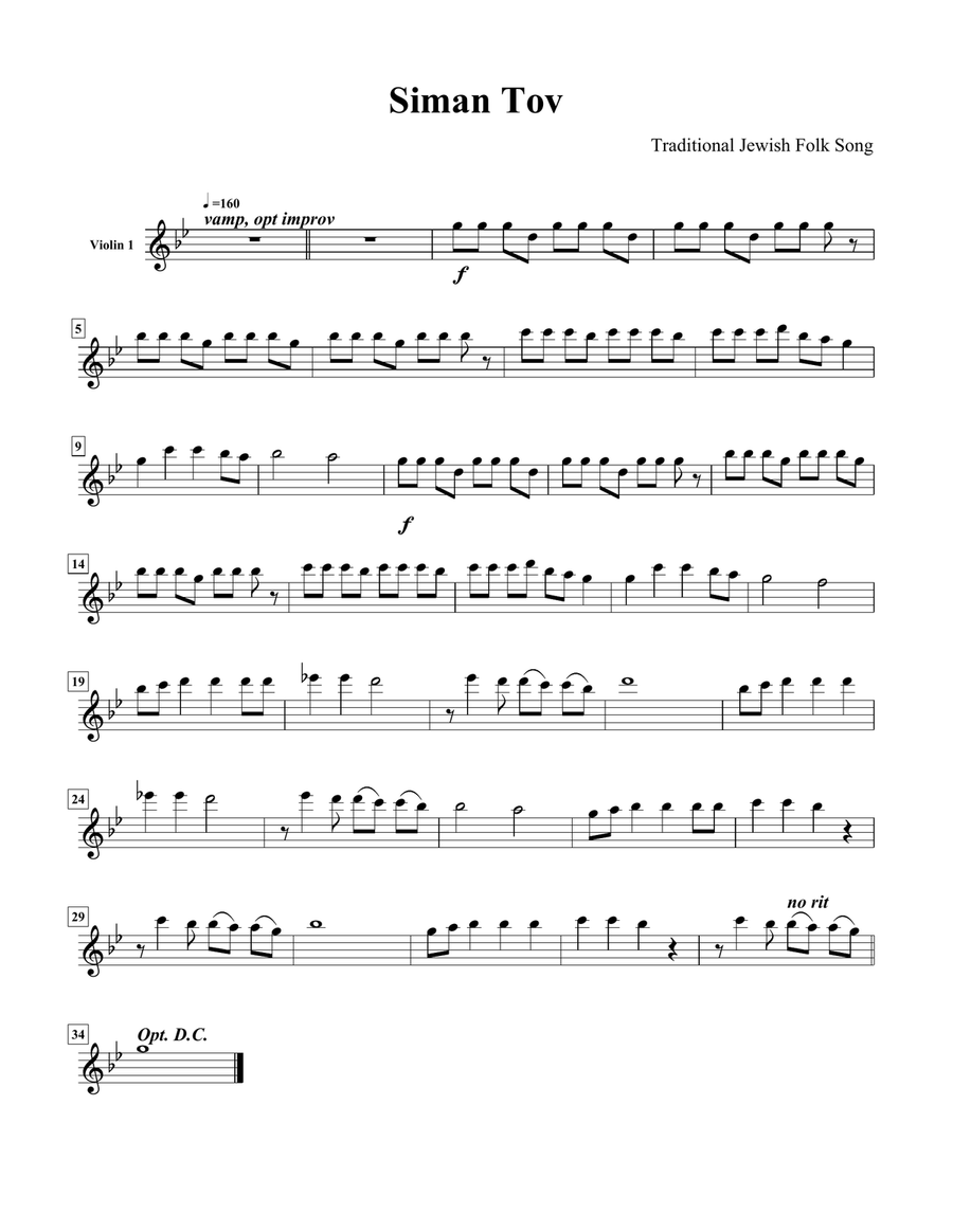 Siman Tov for String Quartet in G minor String Quartet scores gallery preview page 4
