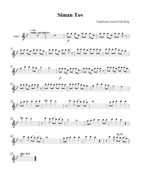 Siman Tov for String Quartet in G minor image number null