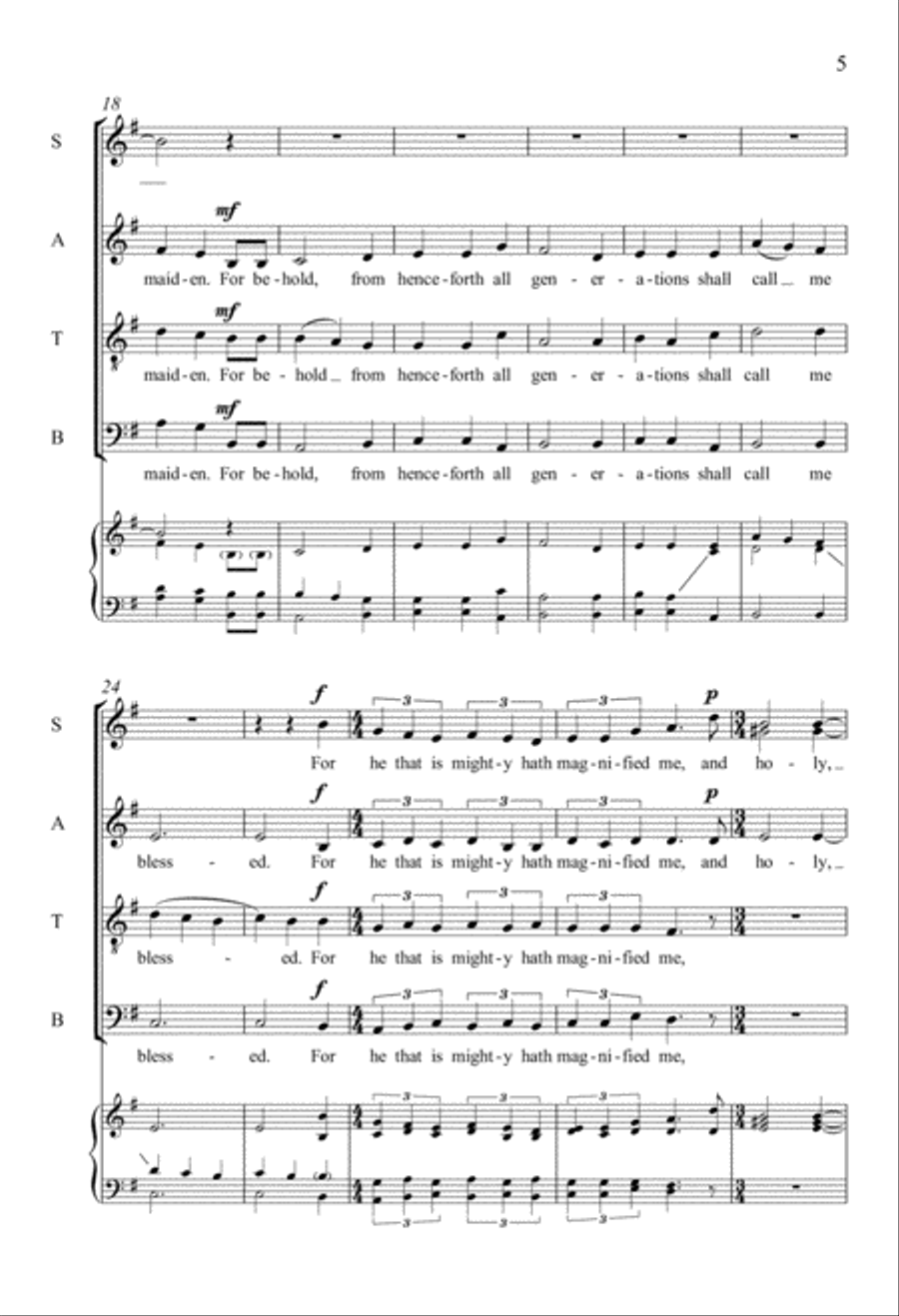 Magnificat and Nunc dimittis (The Saint Benedict Service) 4-Part scores gallery preview page 5