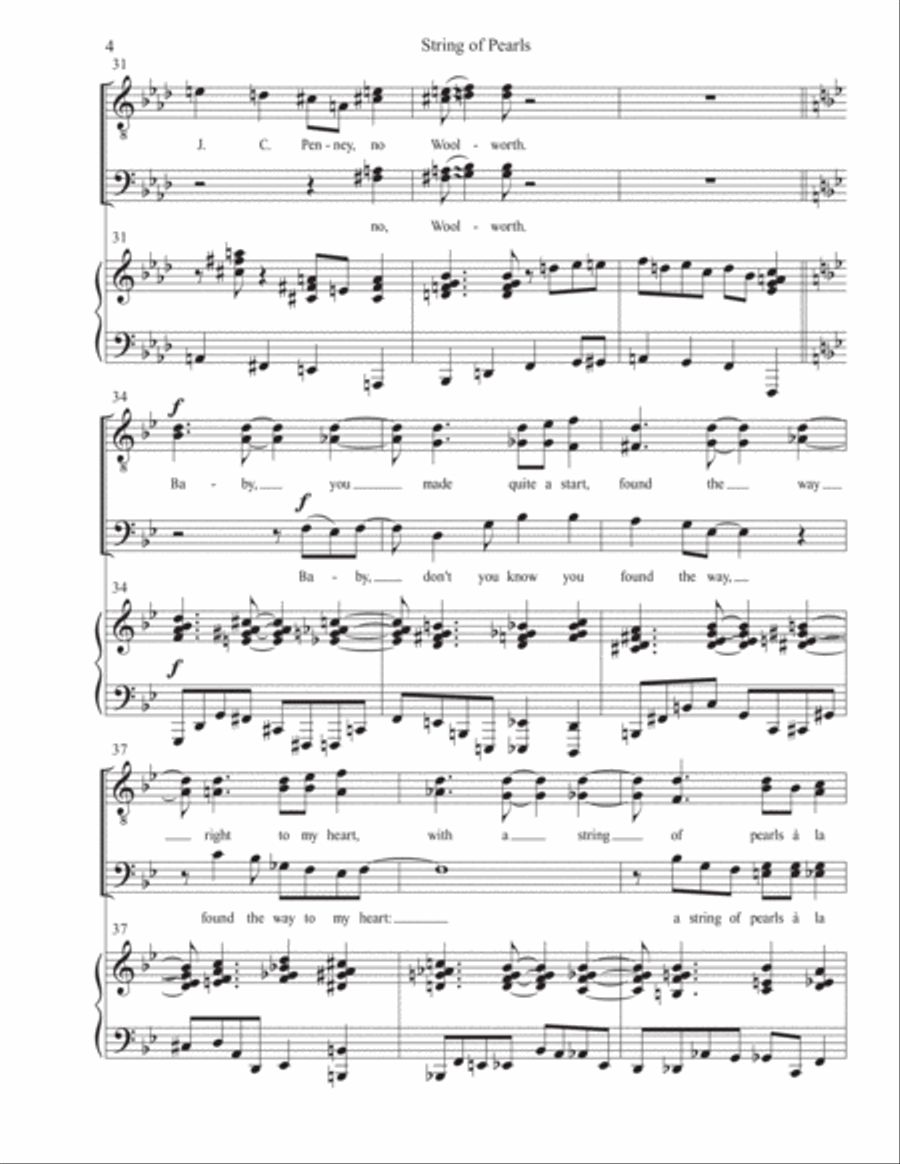 A String Of Pearls TTBB scores gallery preview page 4