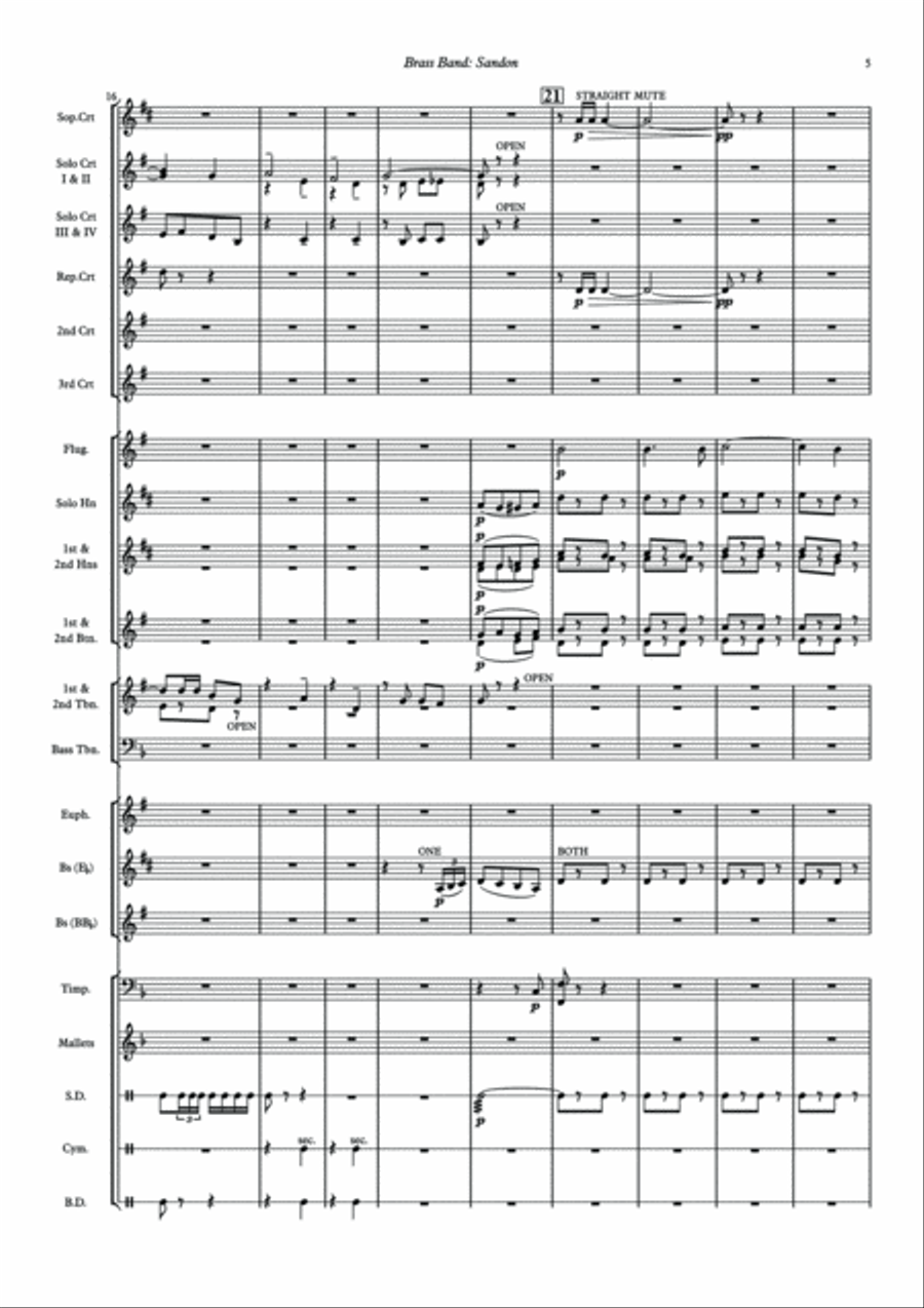 SANDON - Hymn setting for UK format Brass Band Brass Band scores gallery preview page 5