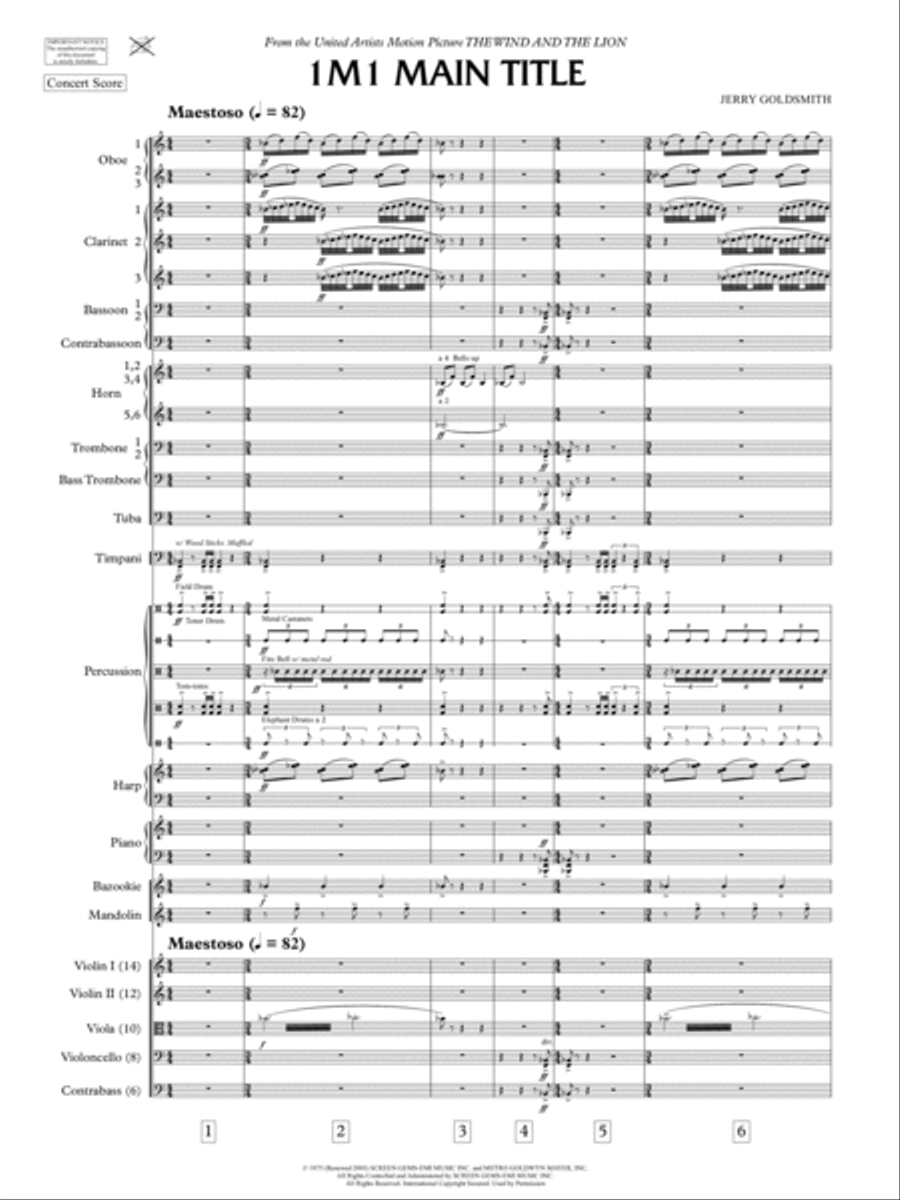 The Wind And The Lion - Score Only Full Orchestra scores gallery preview page 3