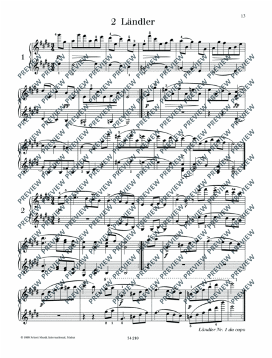 Ländler Piano Duet scores gallery preview page 14