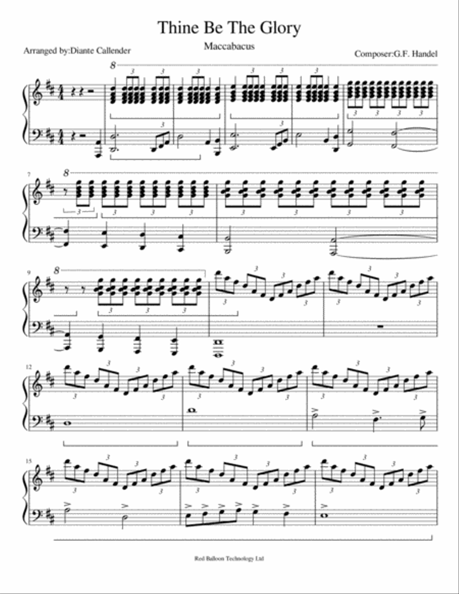 Thine Be The Glory Piano, Vocal, Guitar scores gallery preview page 1