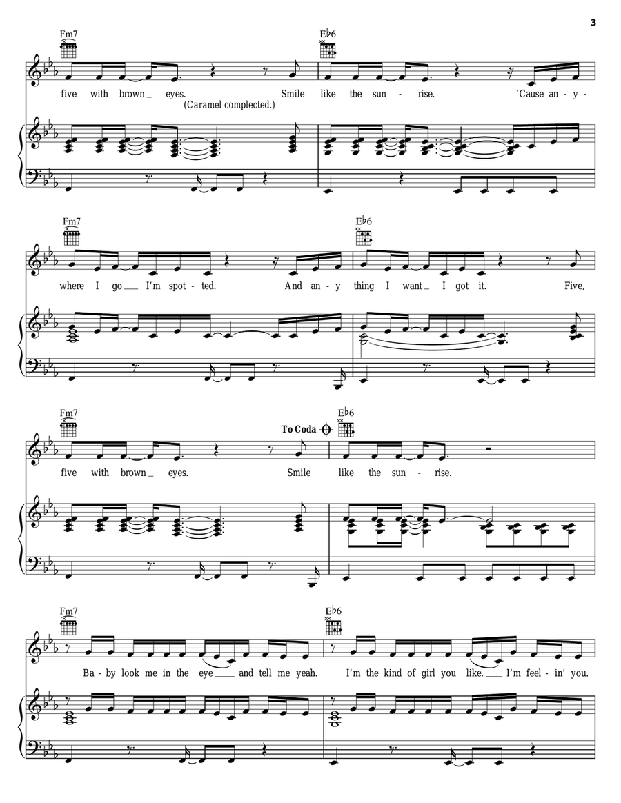 Caramel Piano, Vocal, Guitar scores gallery preview page 3