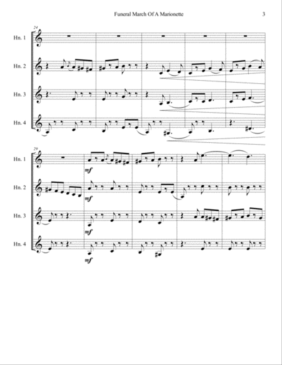 Funeral March Of A Marionette Brass Ensemble scores gallery preview page 4