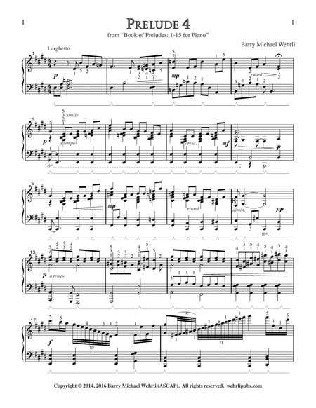 Prelude 4 from "Book of Preludes: 1-15 for Piano" image number null