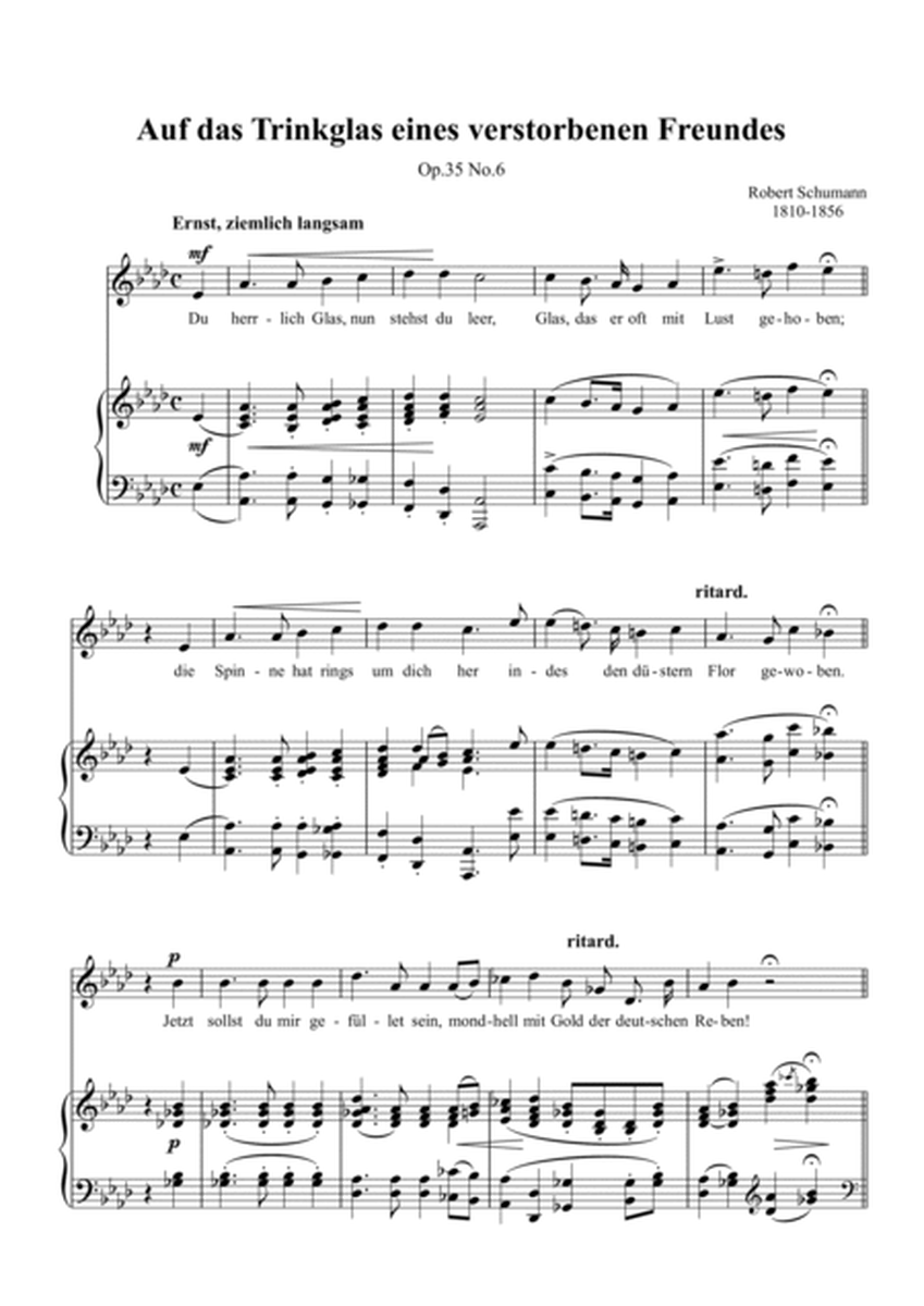 Schumann-Auf das Trinkglas eines verstorbenen Freundes,Op.35 No.6 in A♭ Major