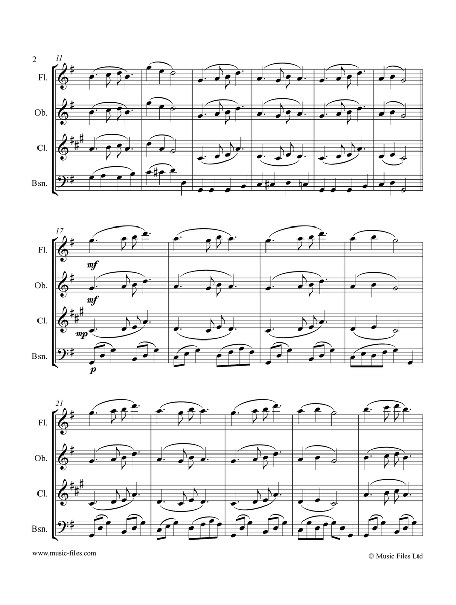 Suo Gan: Welsh Lullaby - Woodwind Quartet Woodwind Quartet scores gallery preview page 2