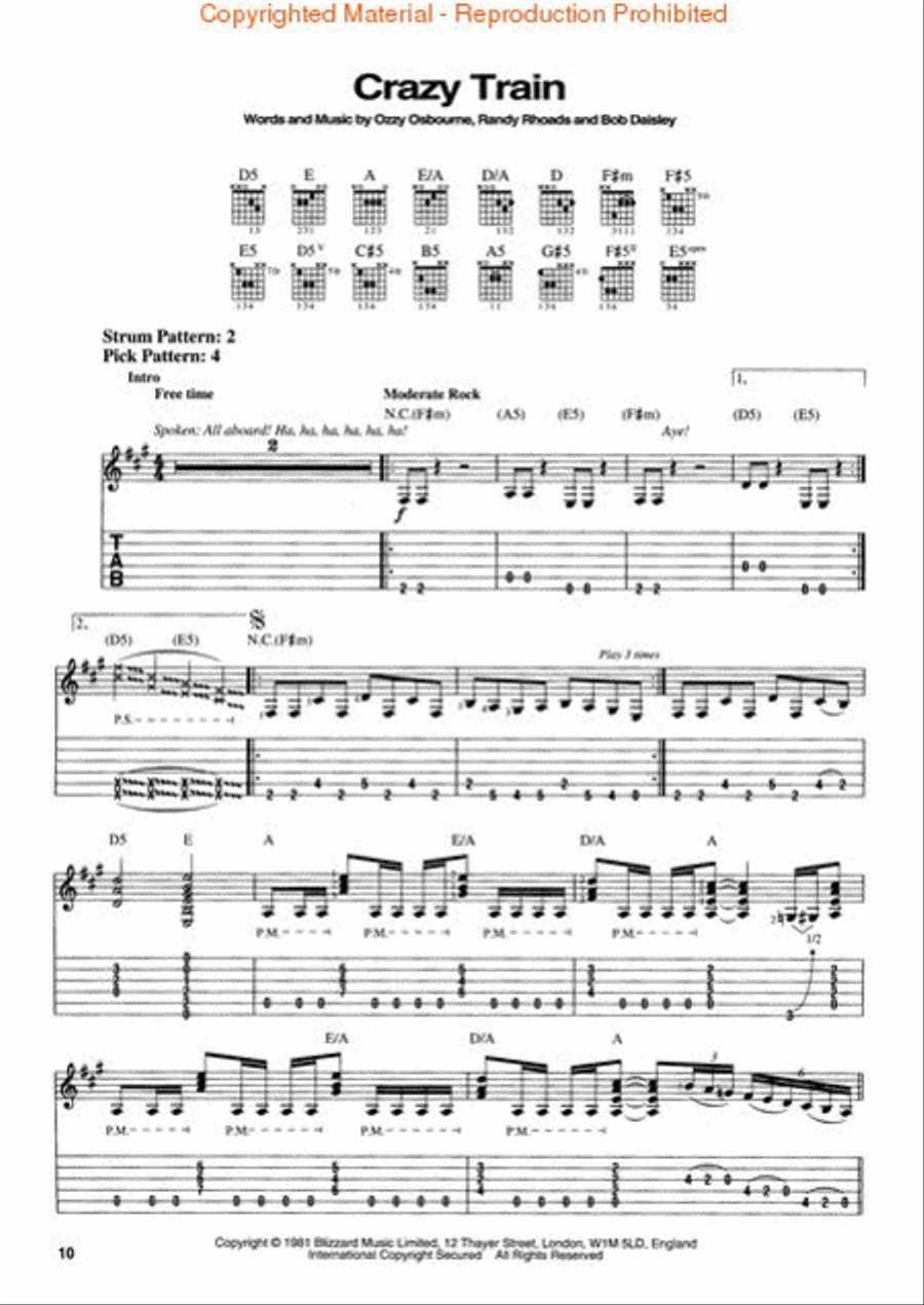 The Best of Ozzy Osbourne Electric Guitar scores gallery preview page 3
