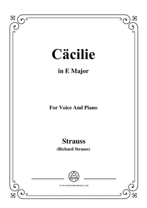 Book cover for Richard Strauss-Cäcilie in E Major,for Voice and Piano