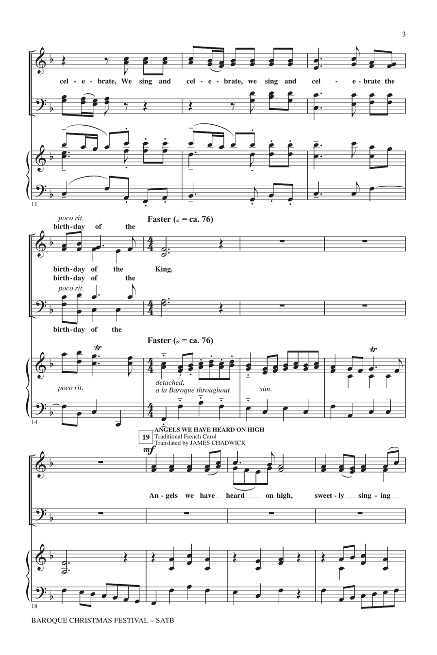 Baroque Christmas Festival (Medley) 4-Part scores gallery preview page 2